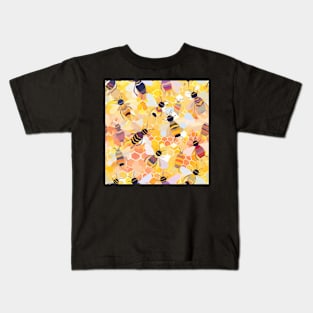 Buzzing Fashion: A Playful Bee-Inspired Fabric Pattern Kids T-Shirt